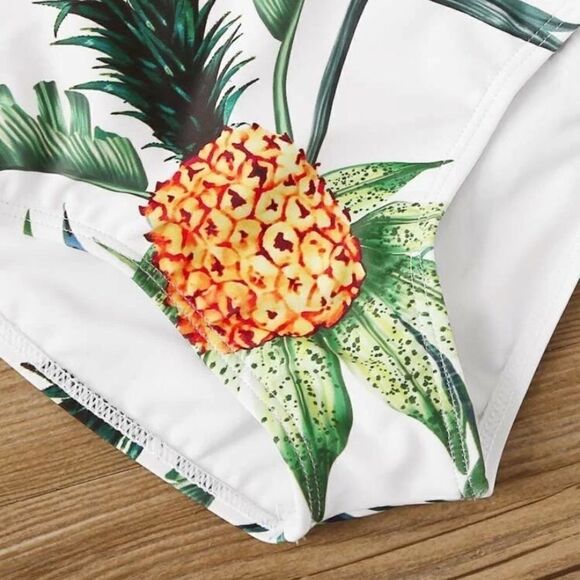 NEW! Girl’s Tropical Pineapple Print One Piece - Picture 4 of 9